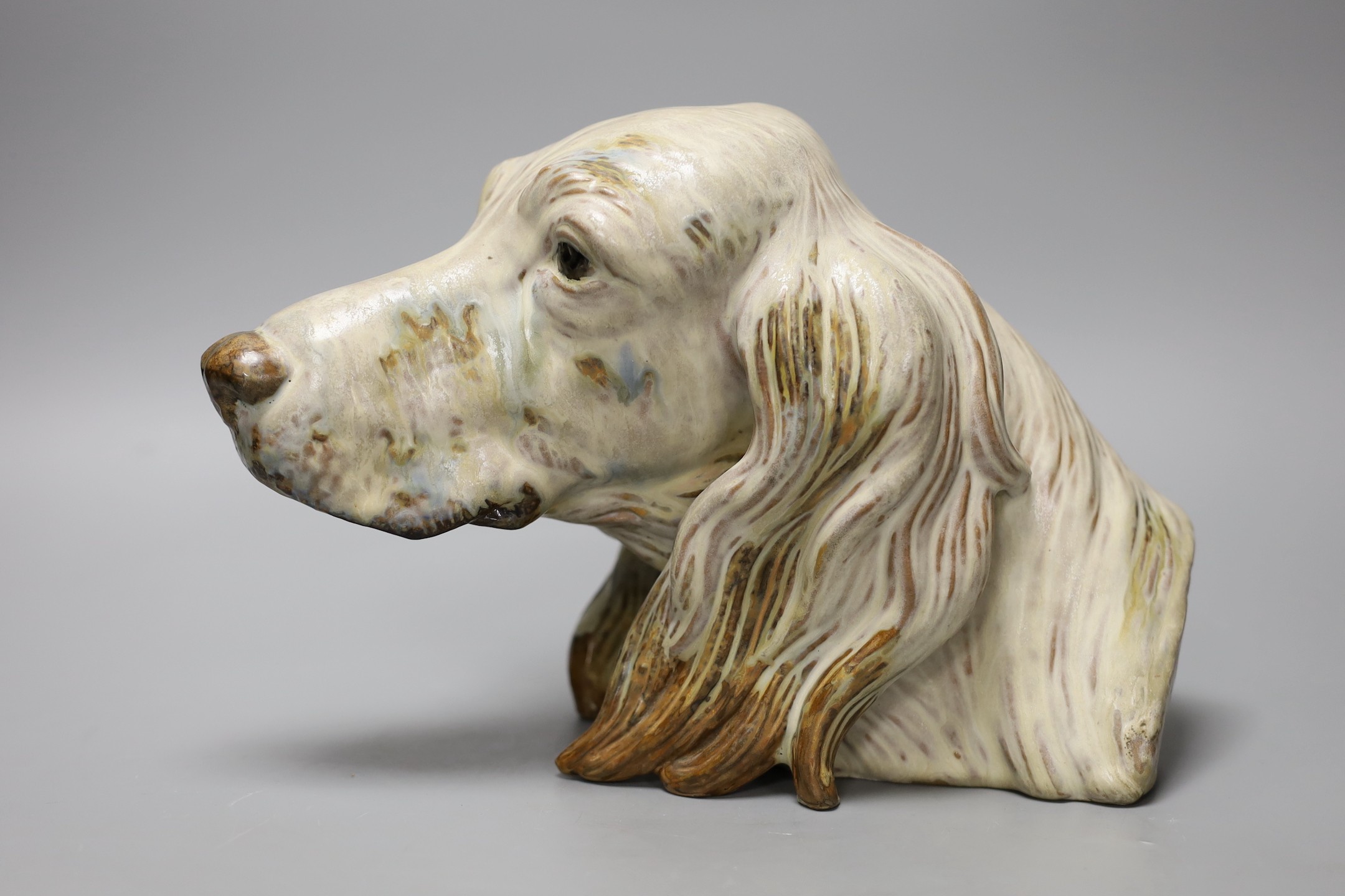 A Lladro stoneware model of a setter dog’s head, 19cm